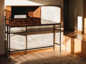 RICH S CALACATTA - Walnut sideboard with marble door _ Maami Home